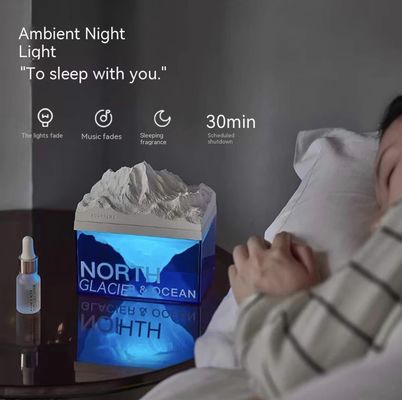 Sunmatte Lifestyle Gifts Ice Glacier Night Lamp Aromatherapy Essential Oil Bluetooth Speaker
