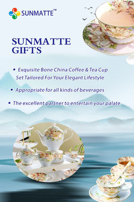Sunmatte Lifestyle Gifts Exquisite Bone China Tea & Coffee Cup Set Blue/Pink for multiple occasions