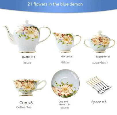 Sunmatte Lifestyle Gifts Exquisite Bone China Tea & Coffee Cup Set Blue/Pink for multiple occasions