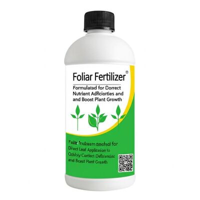 Foliar Fertilizer Formulated for Direct Leaf Application to Quickly Correct Nutrient Deficiencies and Boost Plant Growth