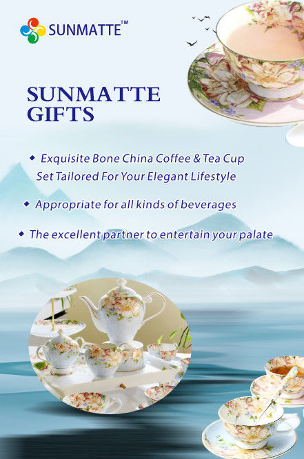 Sunmatte Lifestyle Gifts Exquisite Bone China Tea & Coffee Cup Set Blue/Pink for multiple occasions